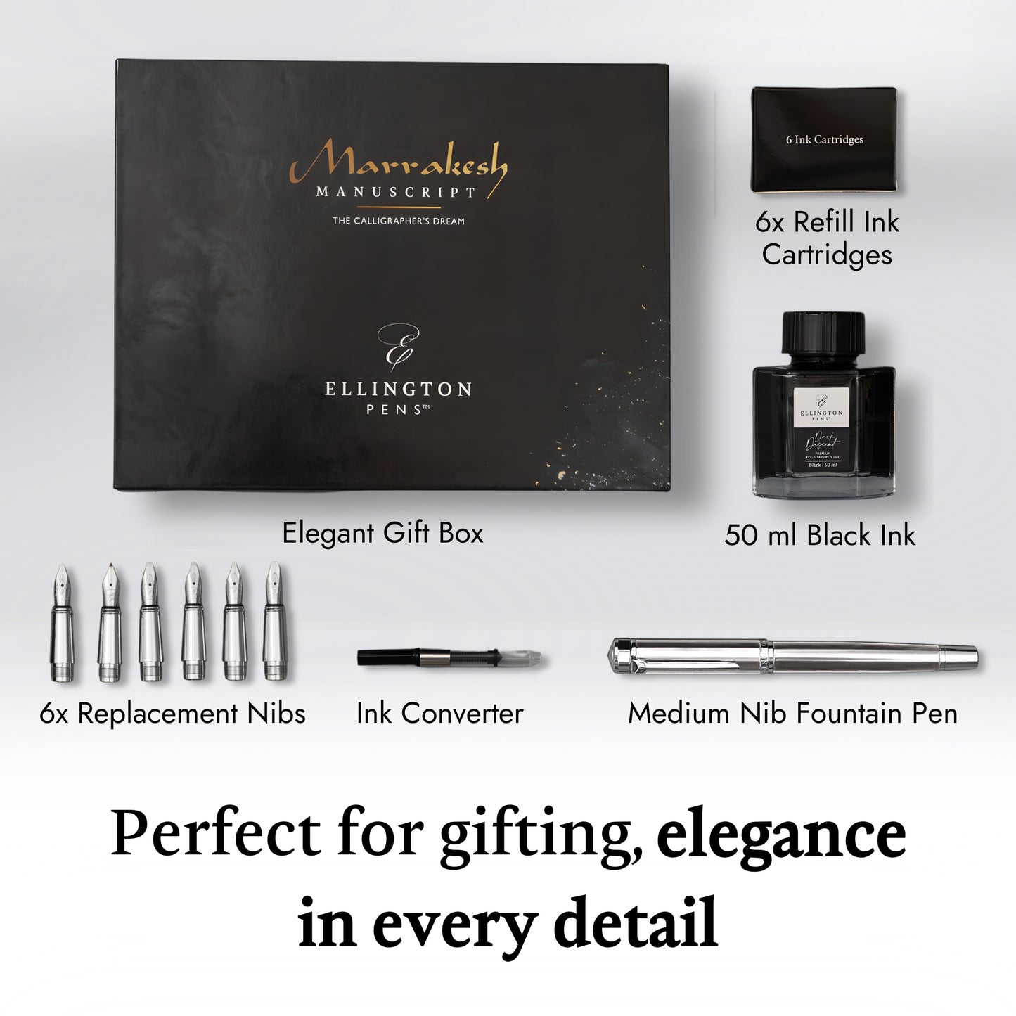 Silver Sonata Marrakesh Calligraphy Set