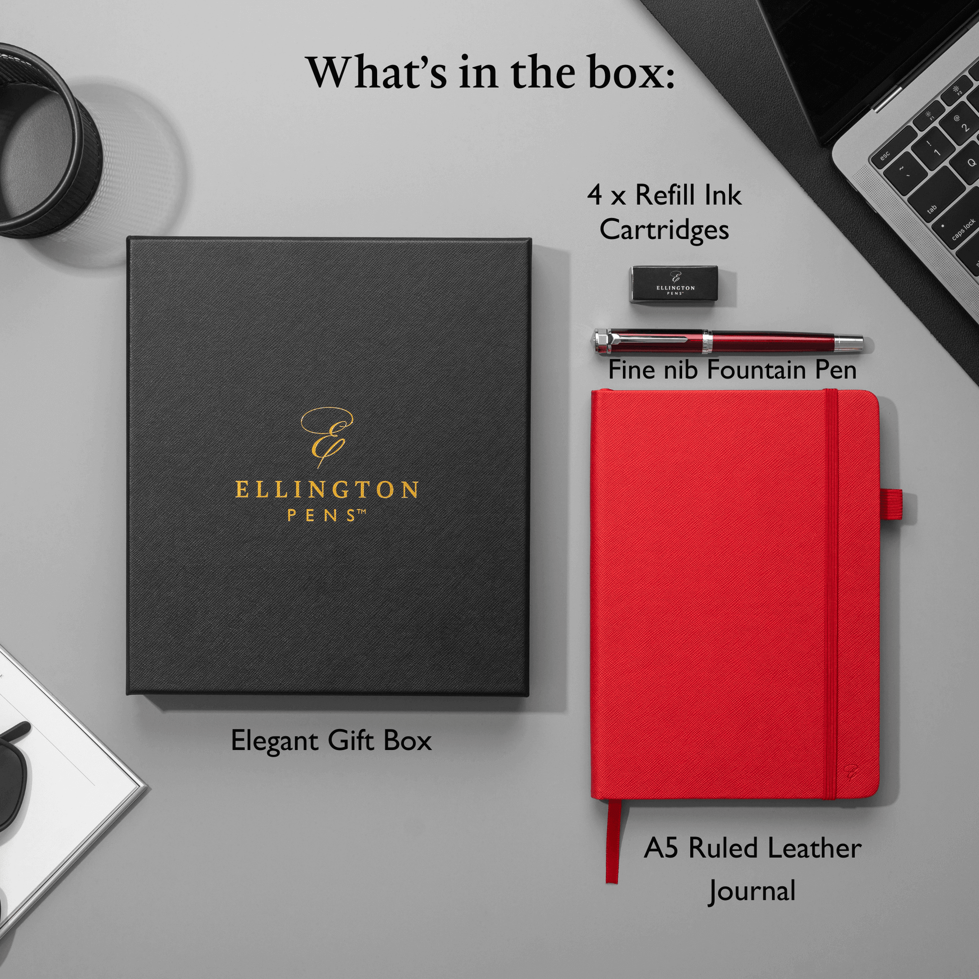 Scarlet Slate Journal and Pen Gift Set fountain pen