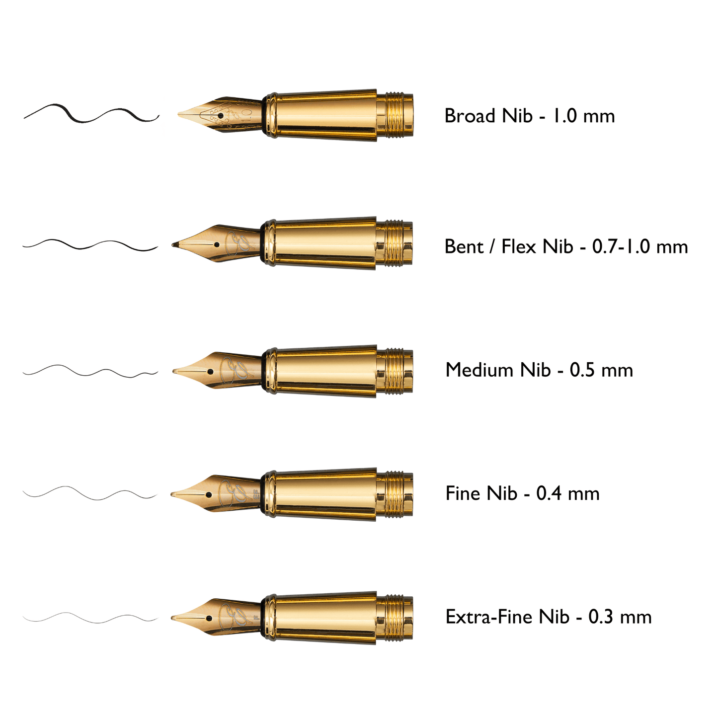 Replacement Nib with Ink Converter - Gold