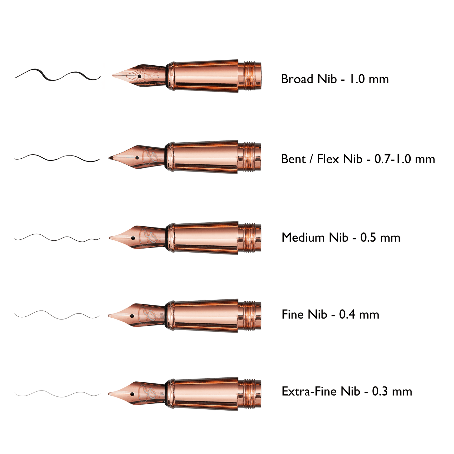 Replacement Nib with Ink Converter - Rose Gold