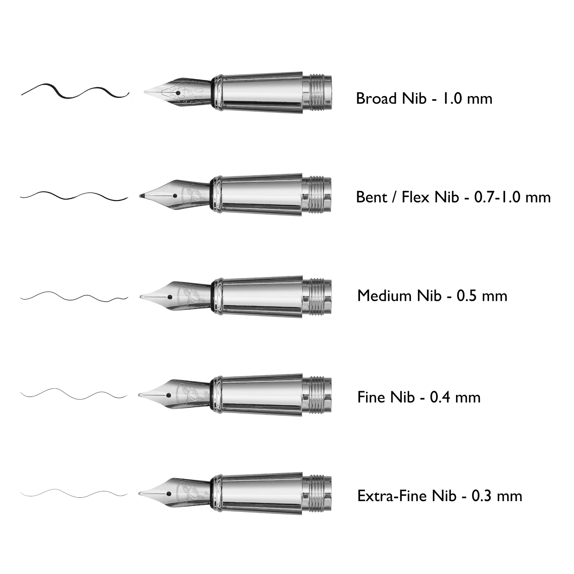 Replacement Nib with Ink Converter - Silver fountain pen