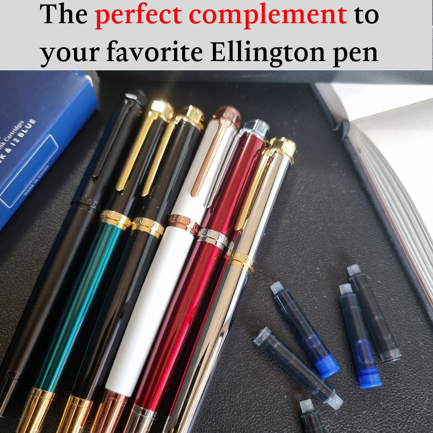 Vibrant Refill Ink Cartridges - 24 Pack - Compatible with Ellington Pens