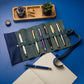 Leather Roll Pen Case Blue