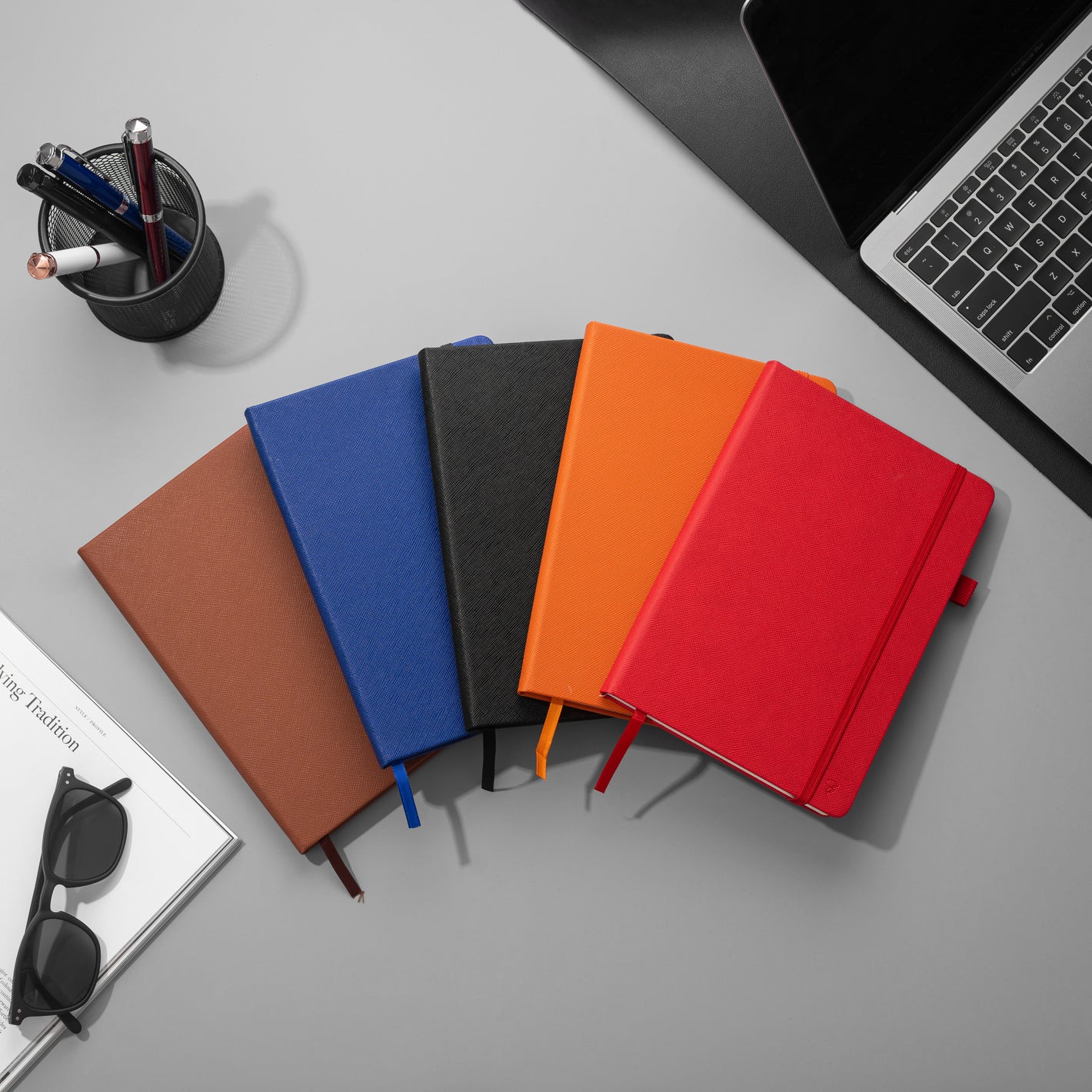 Red Journal - PU Saffiano Leather journal