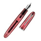 Red transparent fountain pen with silver accents 