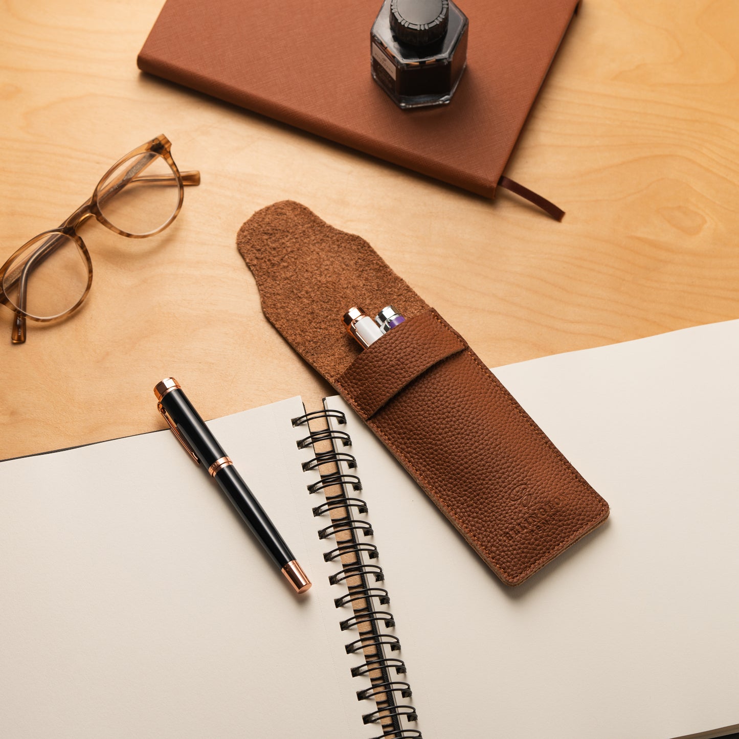 Leather Pen Case Brown
