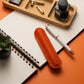 Leather Pen Sleeve Orange