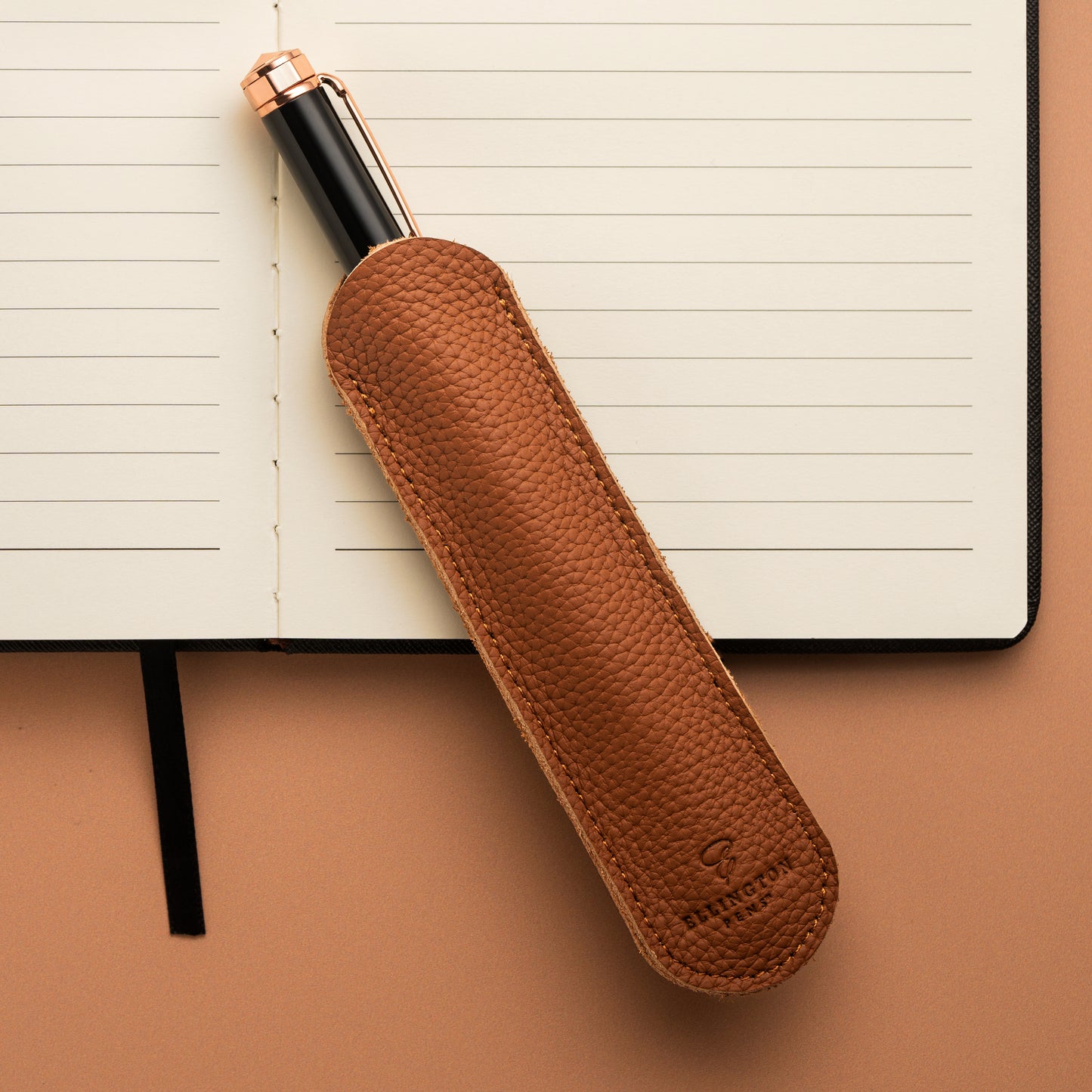 Leather Pen Sleeve Brown