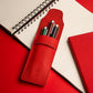Leather Pen Case Red