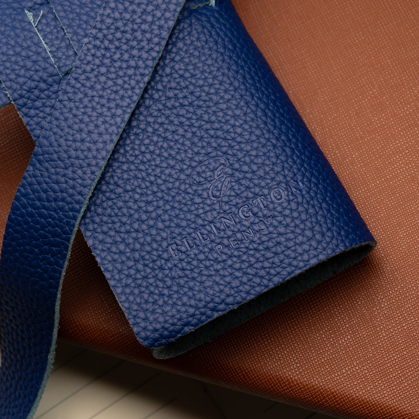 Leather Roll Pen Case Red
