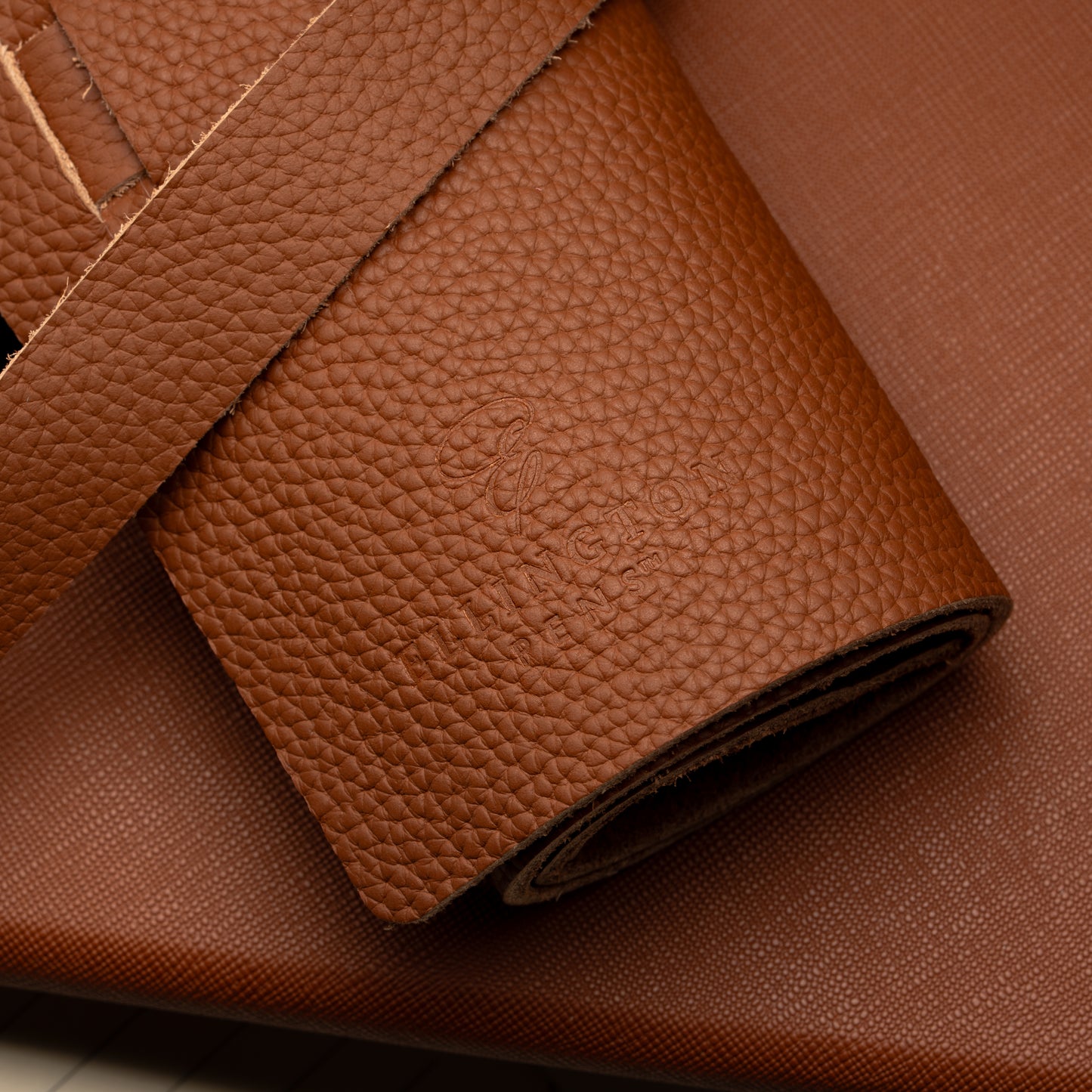 Leather Roll Pen Case Blue
