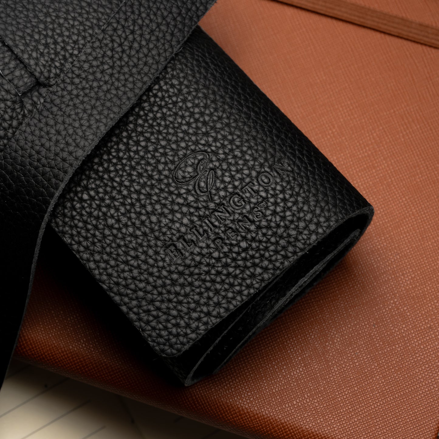 Leather Roll Pen Case Blue