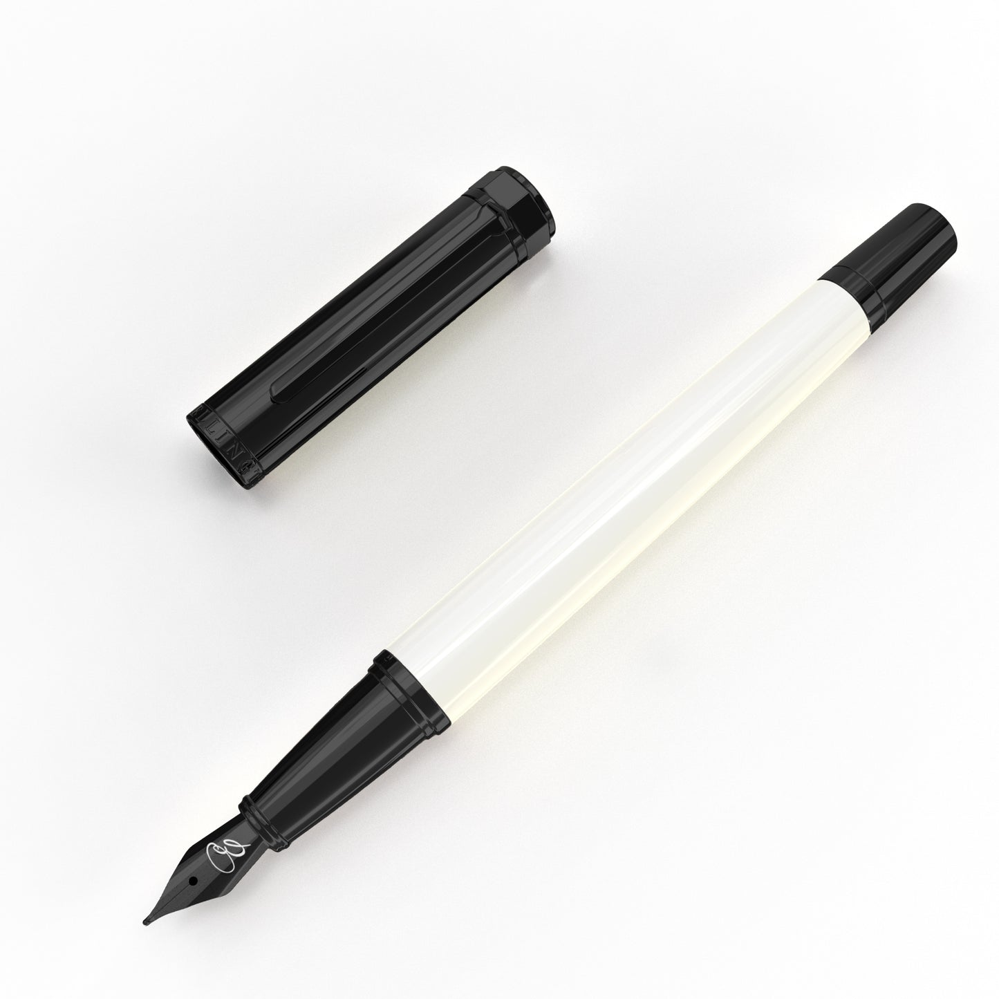Ebony White Fountain Pen