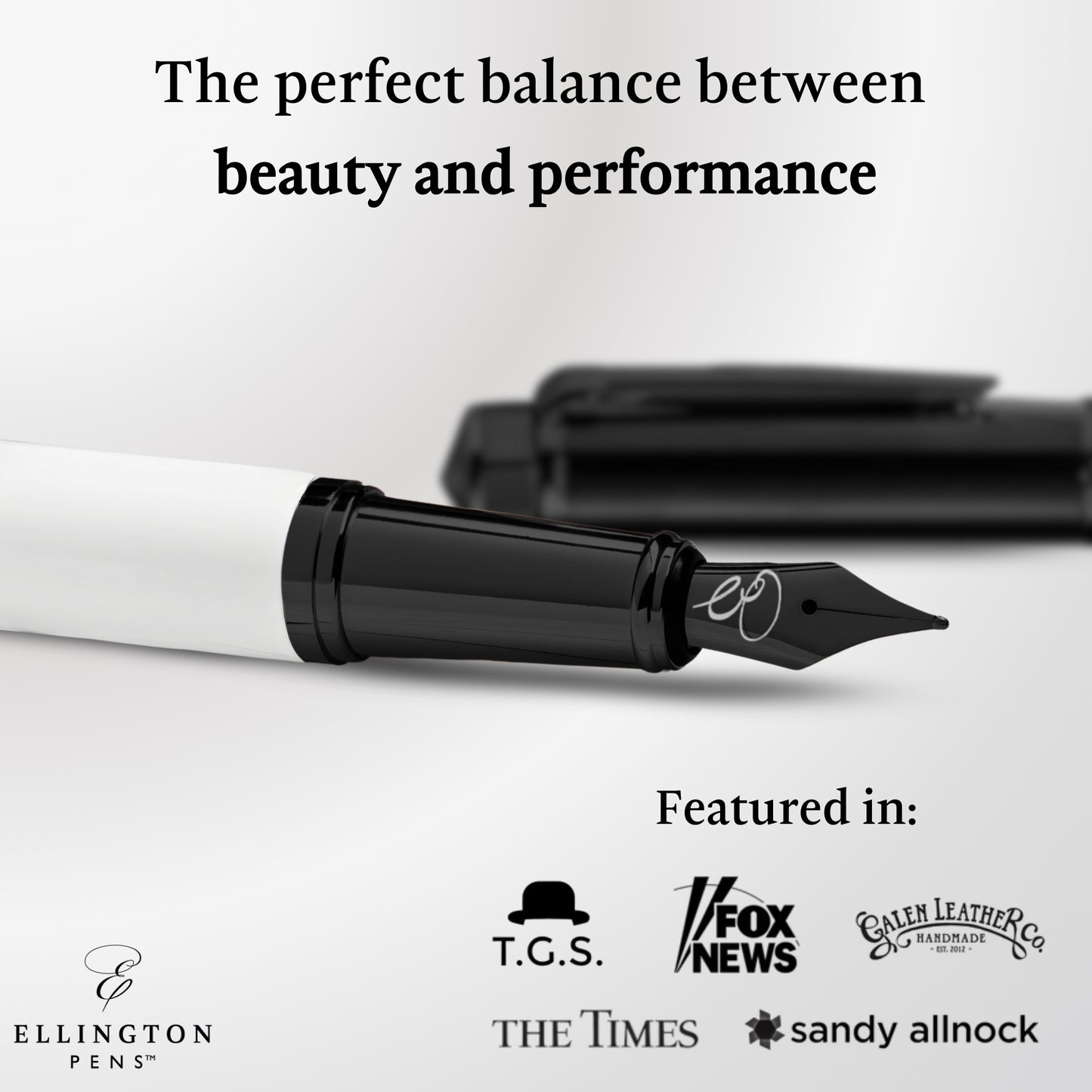 Ebony White Fountain Pen
