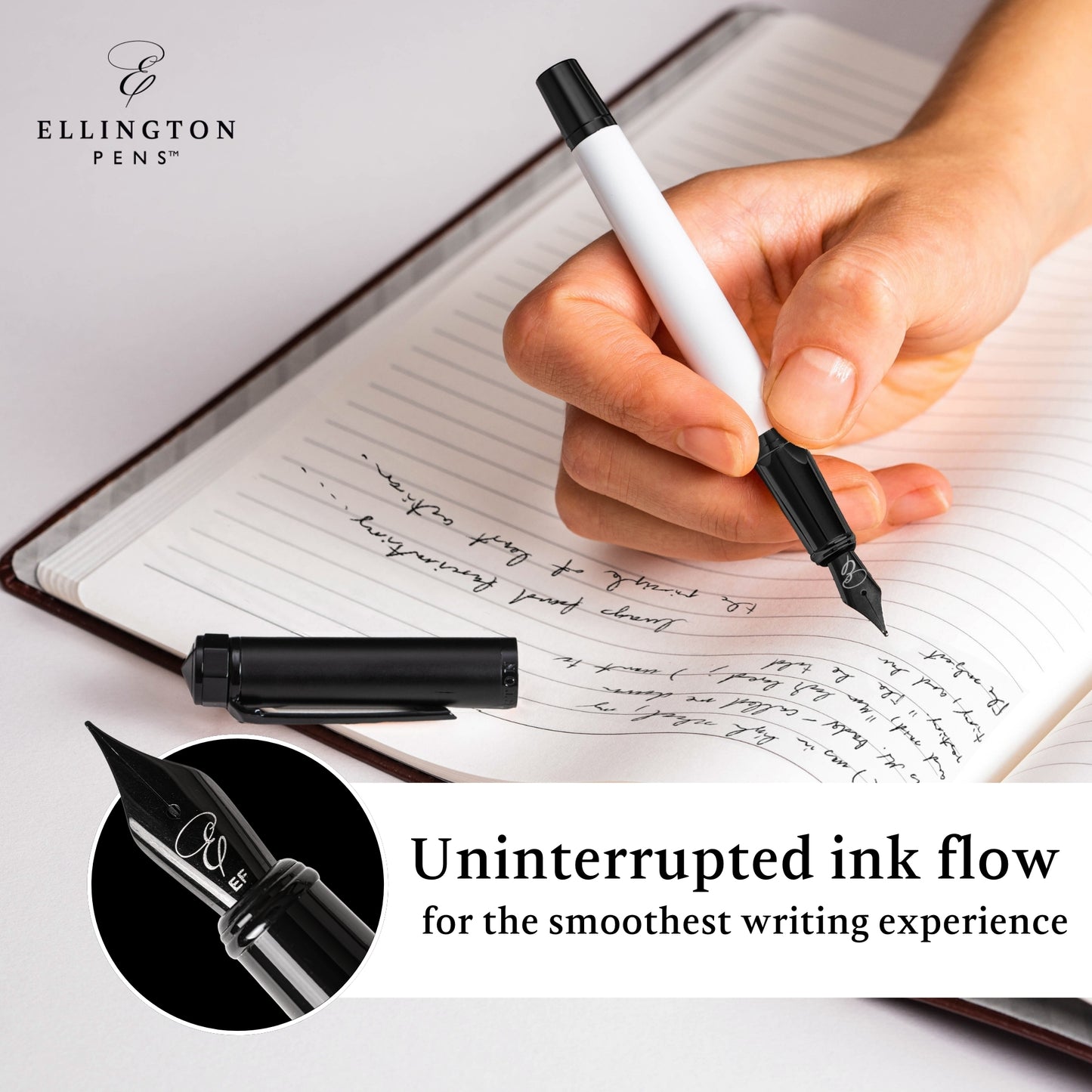 Ebony White Fountain Pen