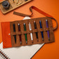 Leather Roll Pen Case Orange