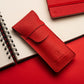 Leather Pen Case Red