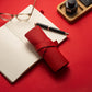 Leather Roll Pen Case Red