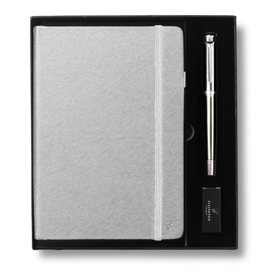 Silver Sonata Journal and Pen Gift Set