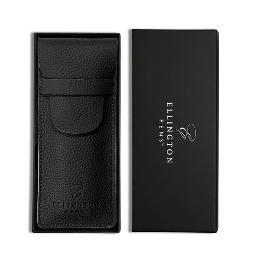 Black Leather Pen Case with Gift Box