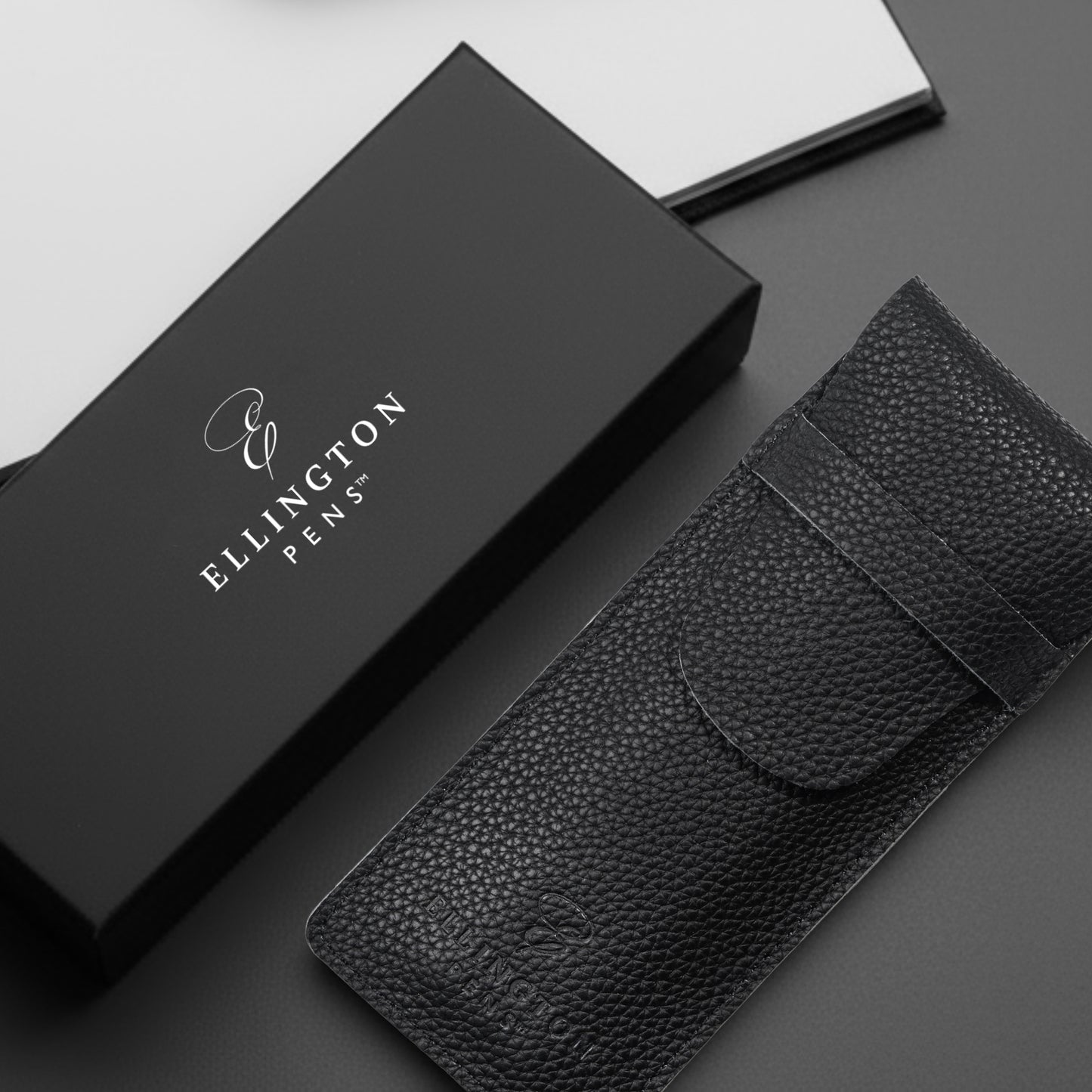 Black Leather Pen Case with Gift Box