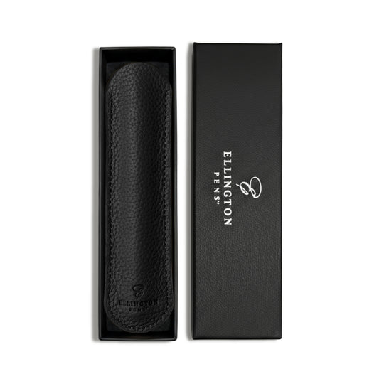Black Leather Pen Sleeve with Gift Box