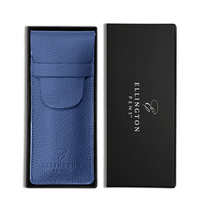 Blue Leather Pen Case with Gift Box