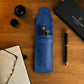 Blue Leather Pen Case with Gift Box