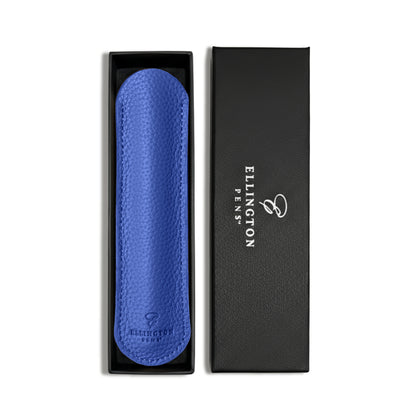 Blue Leather Pen Sleeve with Gift Box