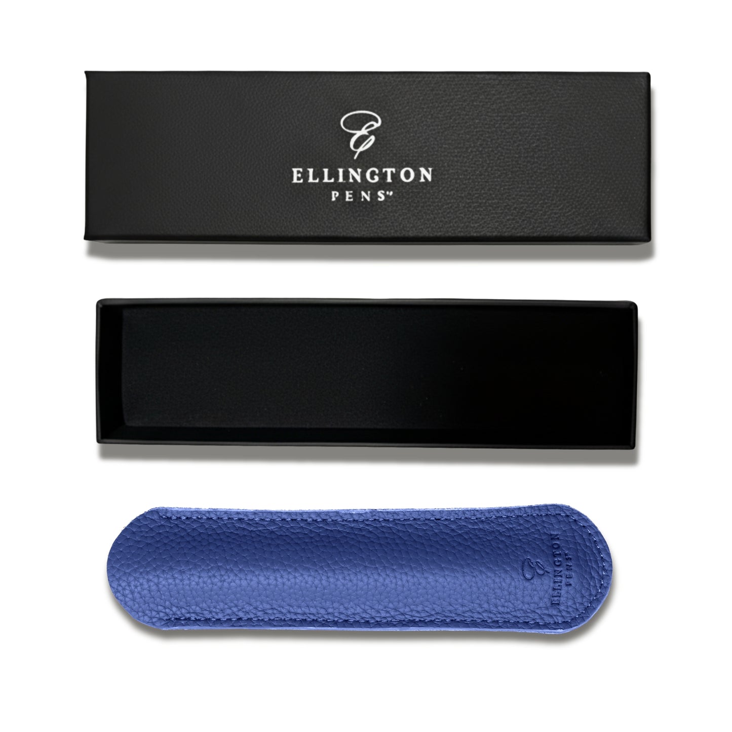Blue Leather Pen Sleeve with Gift Box