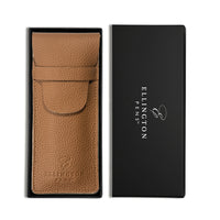 Tan Brown Leather Pen Case with Gift Box