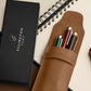 Tan Brown Leather Pen Case with Gift Box