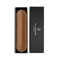 Tan Brown Leather Pen Sleeve with Gift Box