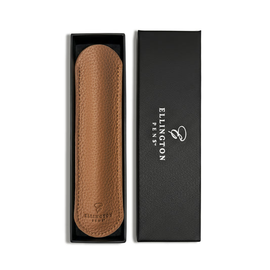Brown Leather Pen Sleeve with Gift Box
