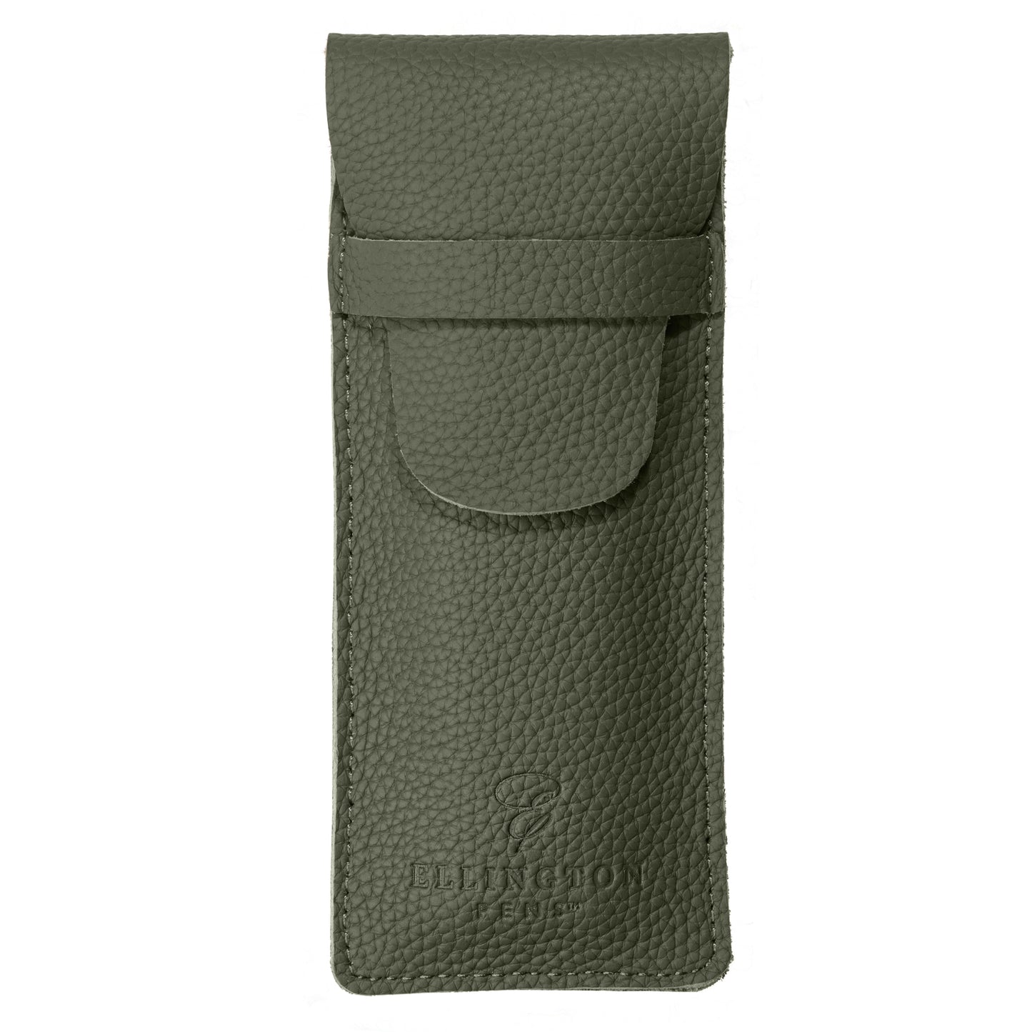 Khaki Green Leather Pen Case with Gift Box