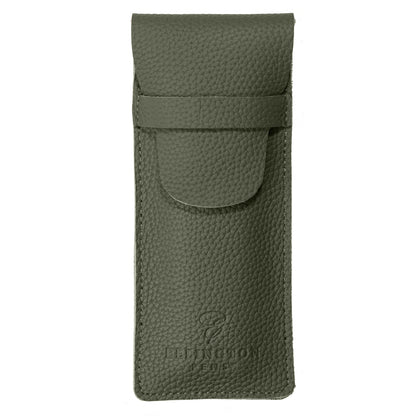 Khaki Green Leather Pen Case with Gift Box