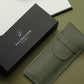 Khaki Green Leather Pen Case with Gift Box