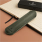 Khaki Green Leather Pen Sleeve with Gift Box