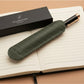 Khaki Green Leather Pen Sleeve with Gift Box