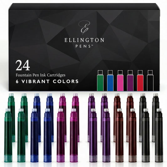 Refill Ink Cartridges - 24 Pack - Compatible with Ellington Pens 24 Vibrant Ink