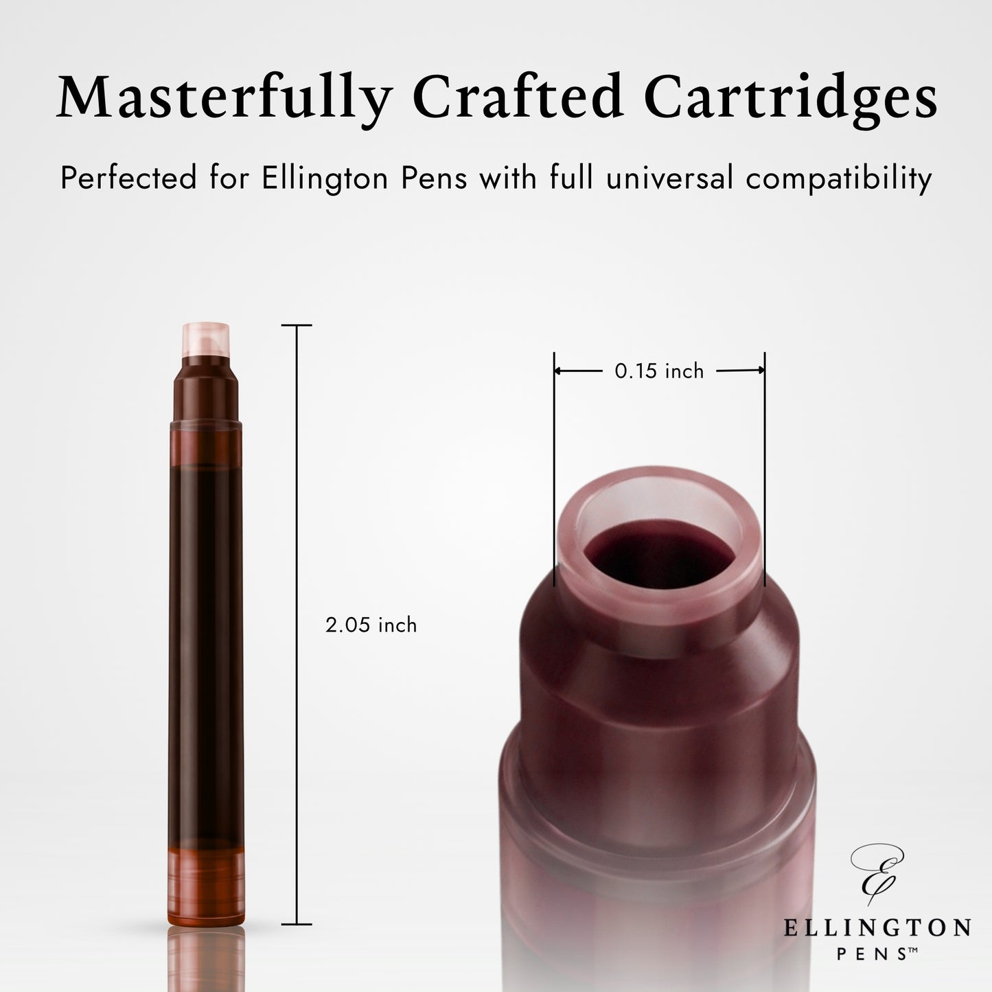 Refill Ink Cartridges - 24 Pack - Compatible with Ellington Pens 24 Vibrant Ink